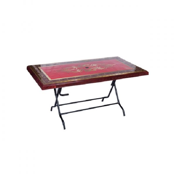 Deco Table 6 Seat S/L Print Rock 1 Rose Wood - Image 4