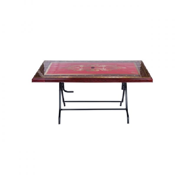 Deco Table 6 Seat S/L Print Rock 1 Rose Wood