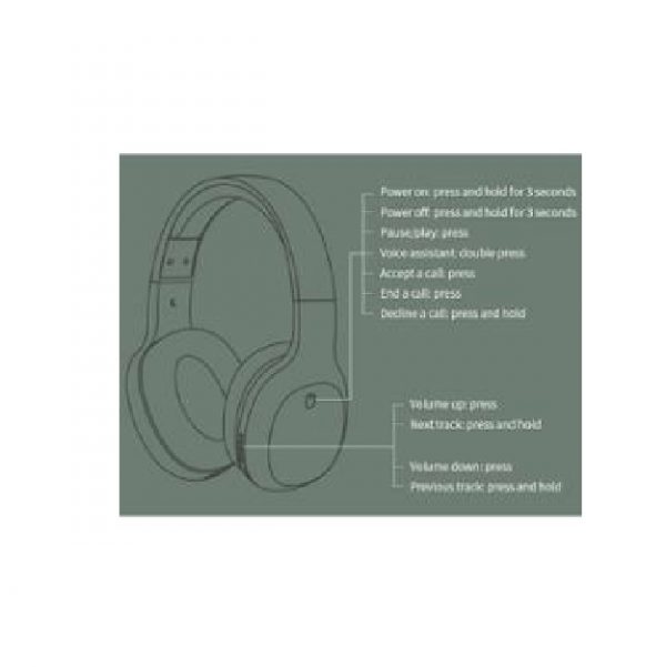 Edifier W600BT Bluetooth Stereo Headphones - Grey - Image 5